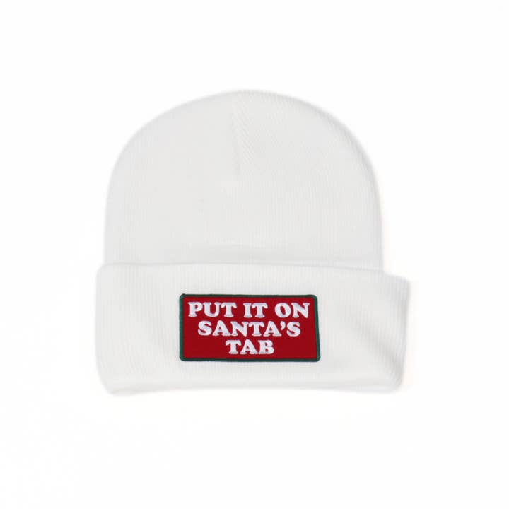 David And Young - Wholesale Beanie - Women's - Christmas PUT IT ON SANTA'S TAB Patch Beanie