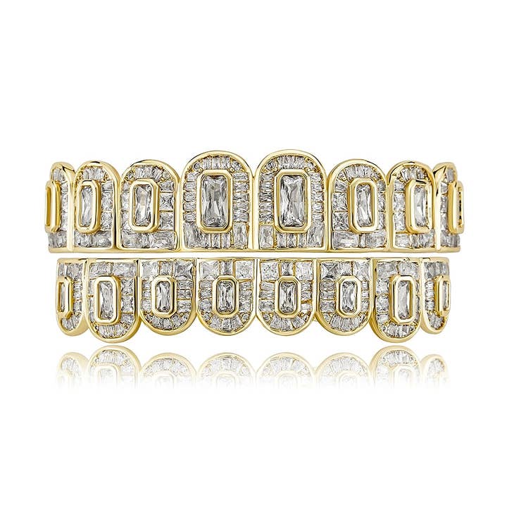 GB Jewelry - Wholesale Jewelry - Men's - 18K Gold Baguette Diamond Grillz5