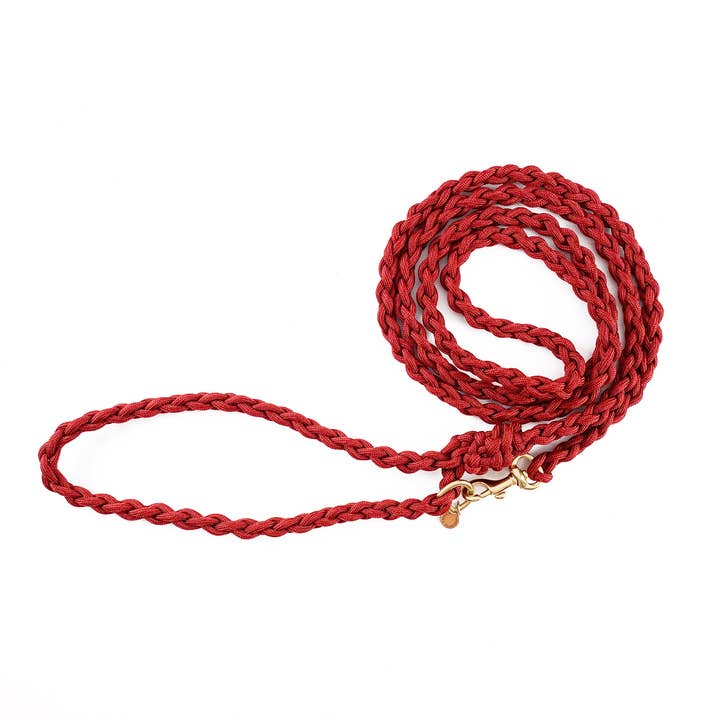 Guinzaglio in paracord intrecciato rosso per la vendita all'ingrosso da parte di Poppy and Payson