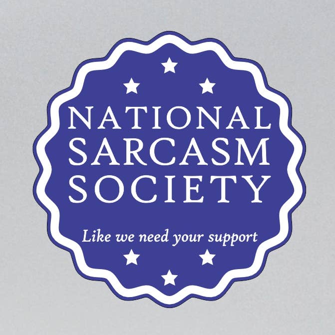 Autocollant de la National Sarcasm Society pour la vente par Lunch Box Stickers