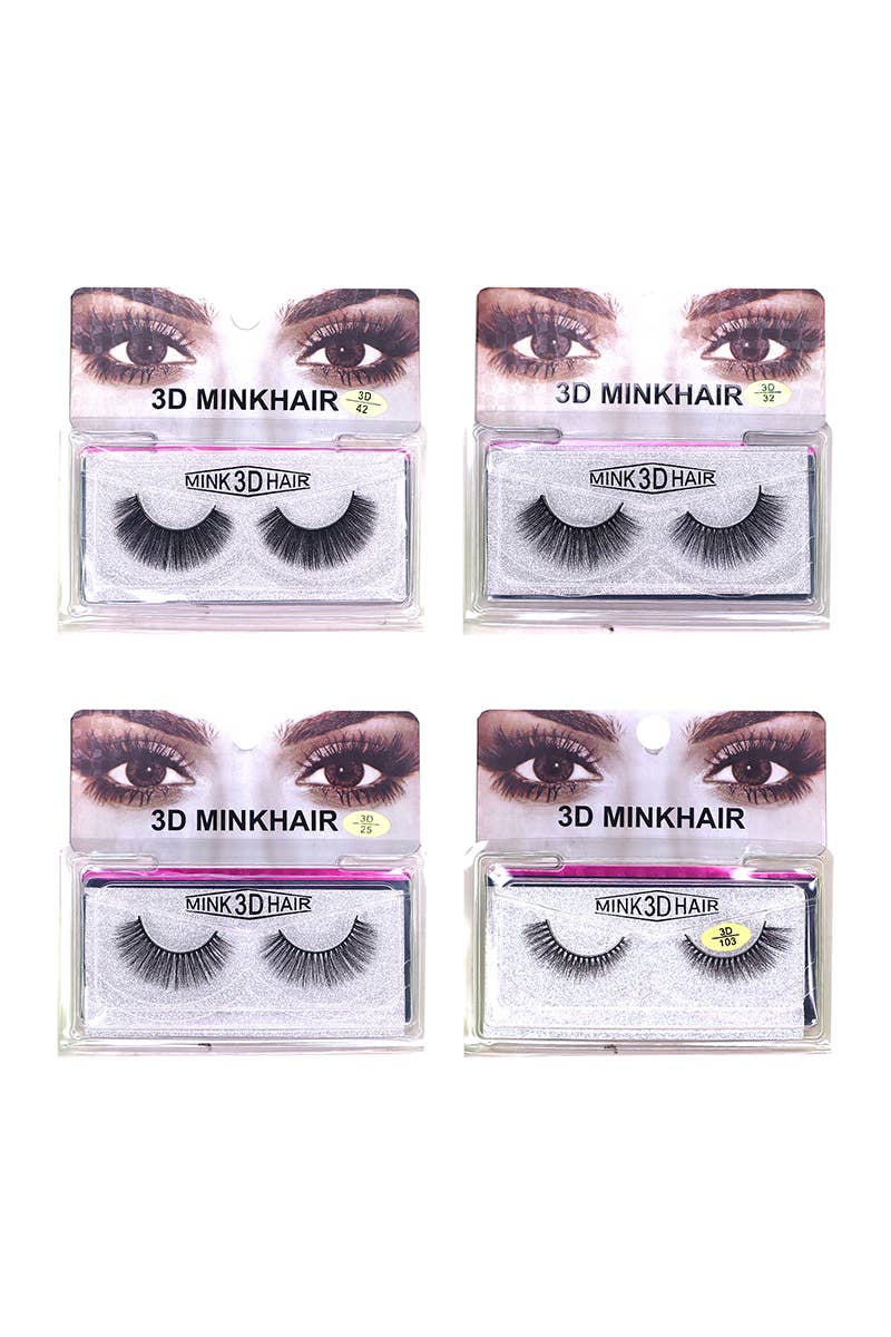 PINEAPPLE Beauty - Wholesale False/Fake Eyelashes - Makeup She KEY100 3D Mink Hair Eyelash Display - 144pc3