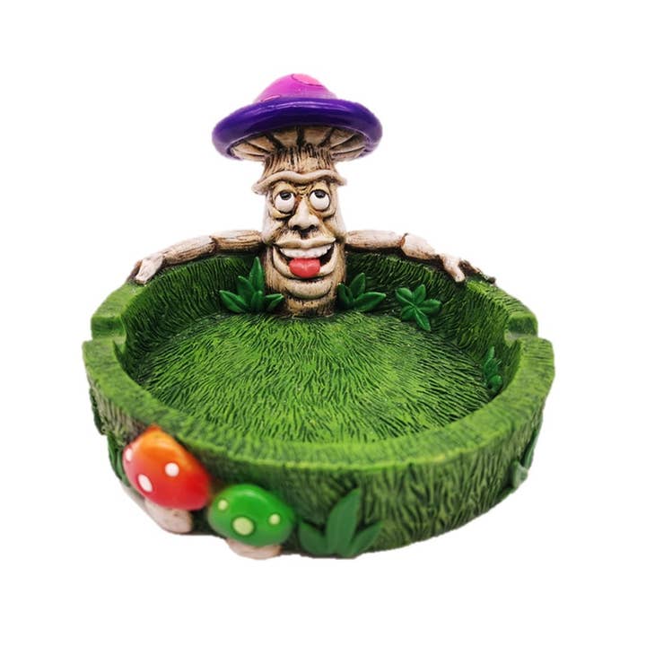 Wise Skies - Wholesale Ashtray - Mushroom Man Resin Ashtray Hand Painted Heat Resistant Funny