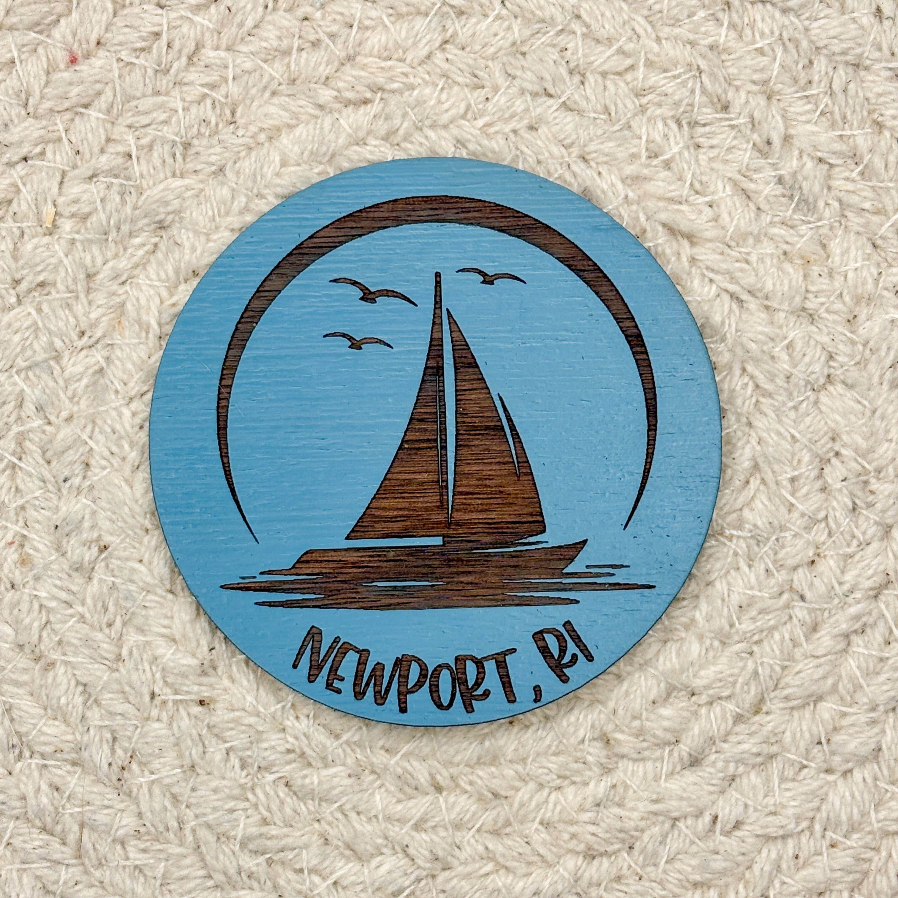 The Cottonseed Marketplace - Wholesale Magnet - Sailboat Nautical Wooden Magnet3
