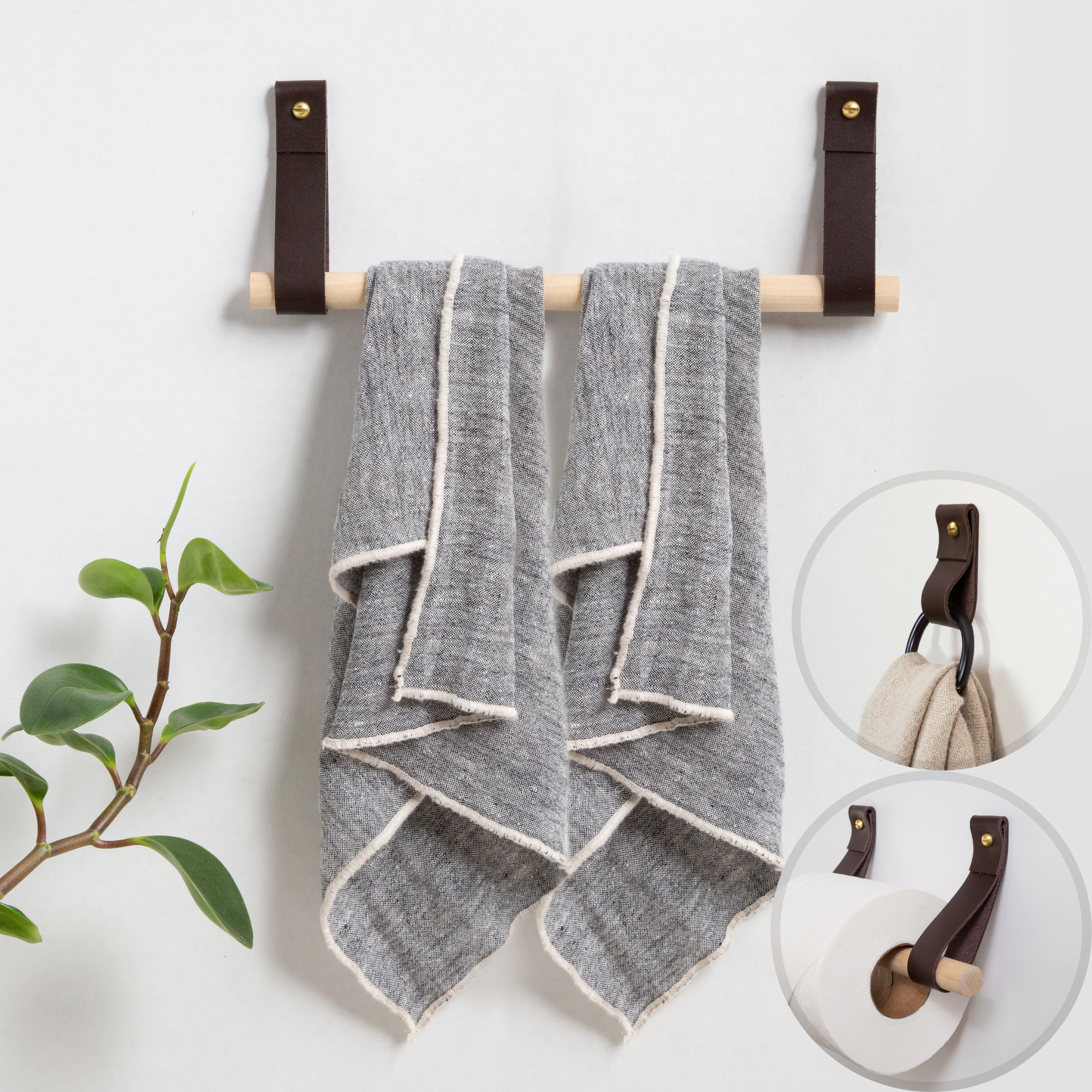 Keyaiira - Wholesale Towel Holder/Hanger - Bathroom Fixture Bundle - Black Ring - [Flat End Style]0