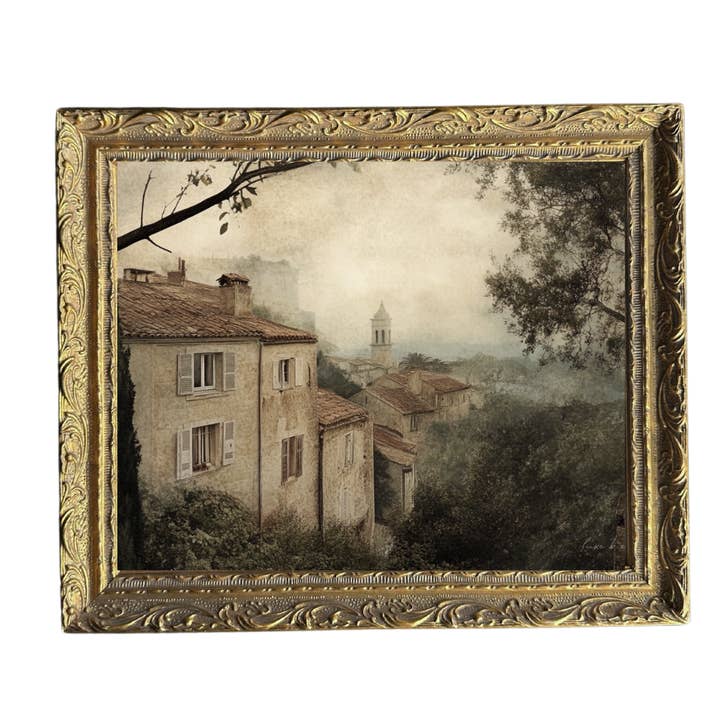 Luxe B Co - Wholesale Art Print - Vintage European Town | French Brass Gold Mould Framed Art