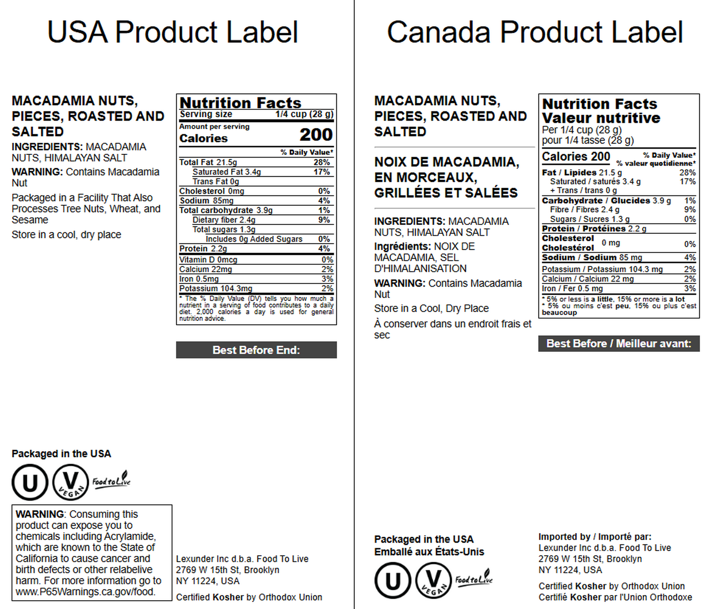 Food To Live - Wholesale Nuts - Dry Roasted Macadamia Halves & Pieces with Himalayan Salt2