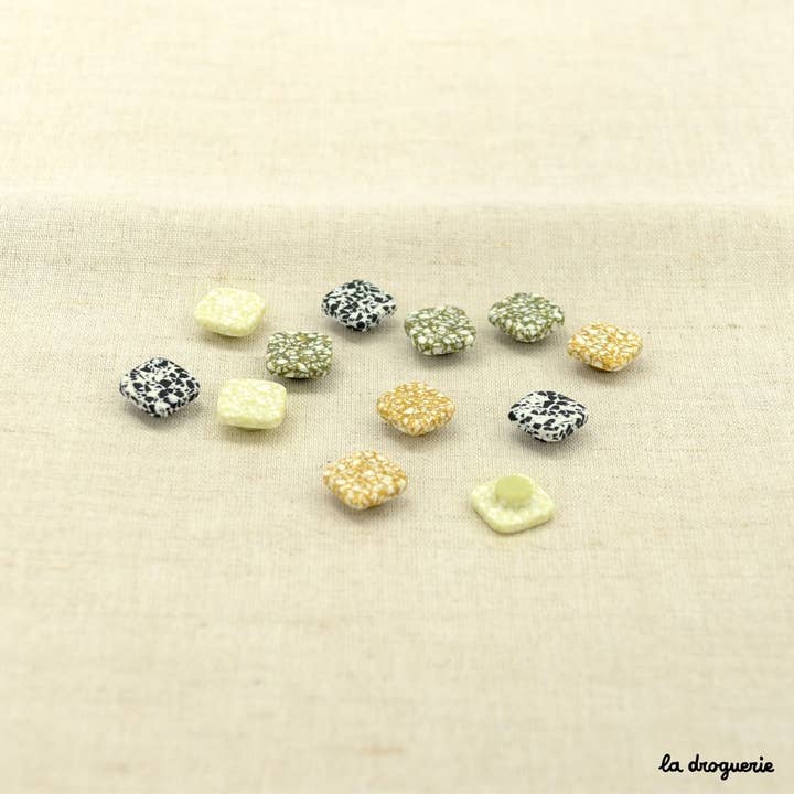 LA DROGUERIE - Wholesale Sewing Button/Snap - "Balnéaire" square shank button 12 mm2