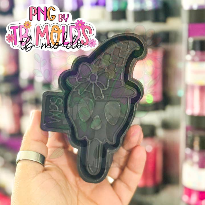 💀 Sorcière Crâne Pop – Moule Freshie Semi Exclusif 💀 pour la vente par Vibrant Xpressions