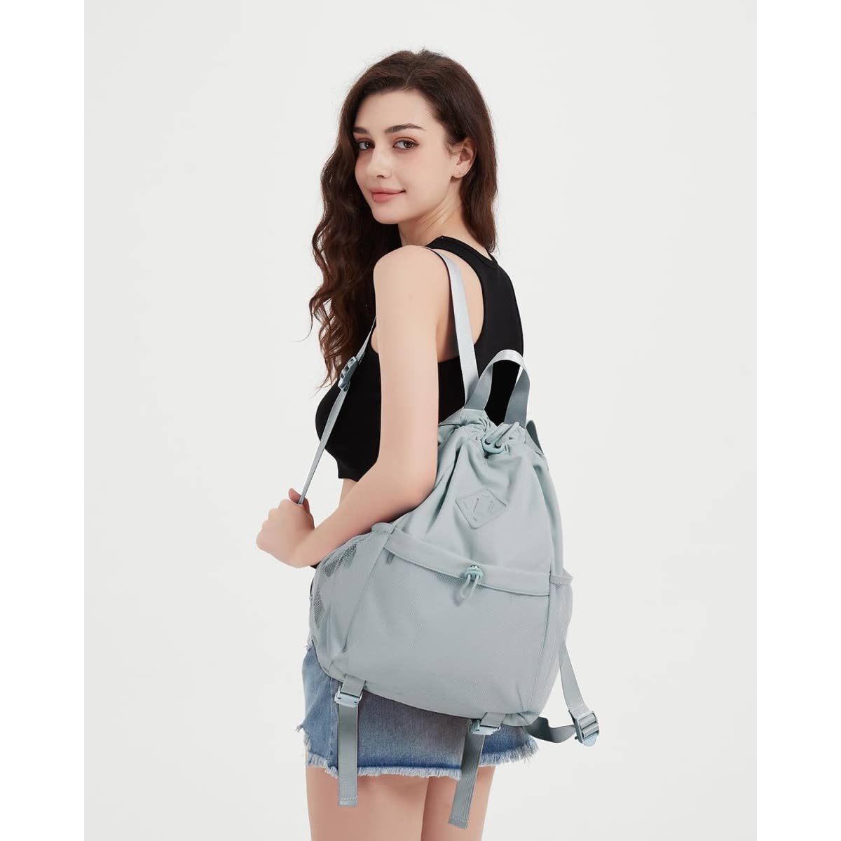 wandf - Vente Sac à cordon de serrage – unisexe - Sac à dos de sport avec cordon de serrage et sangle pour tapis de yoga57