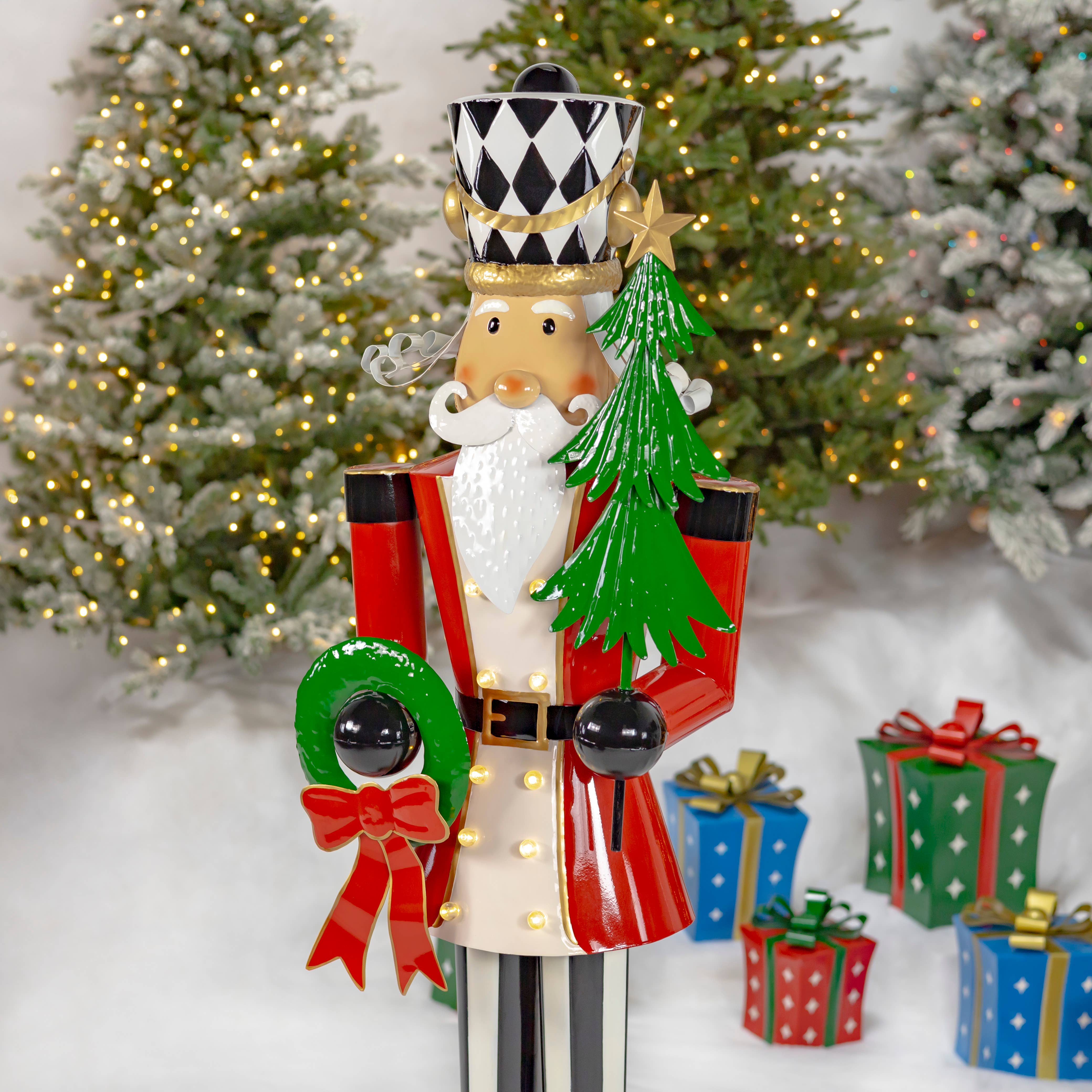 Zaer Ltd. International - Wholesale Holiday Nutcracker - 5ft Tall Light-Up Iron Christmas Nutcrackers - 5 Asst Styles16