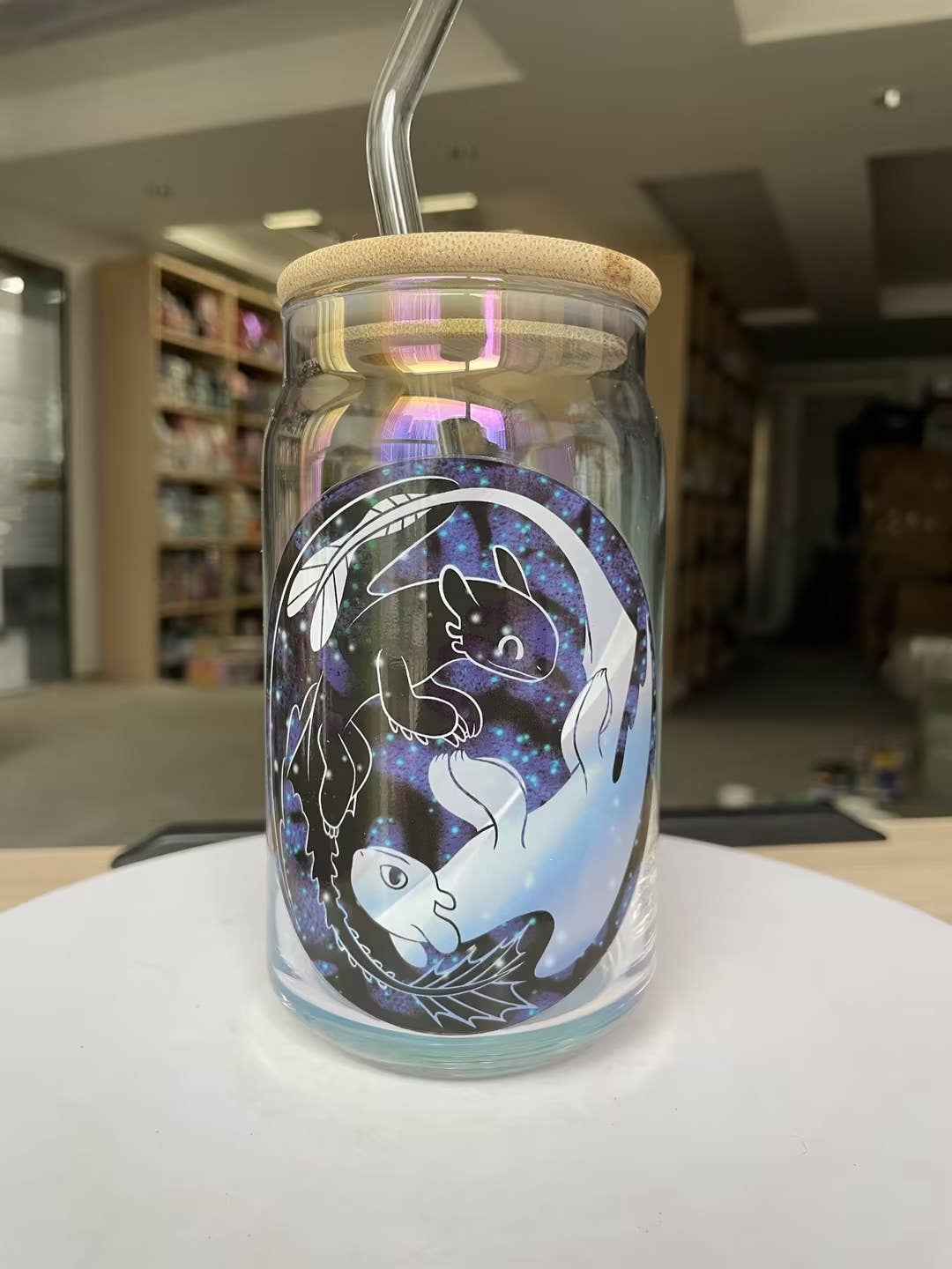 Silver Buffalo - Wholesale Drinking Glass/Cup - How to Train Your Dragon Night & Light 16oz Iridescent Glass1