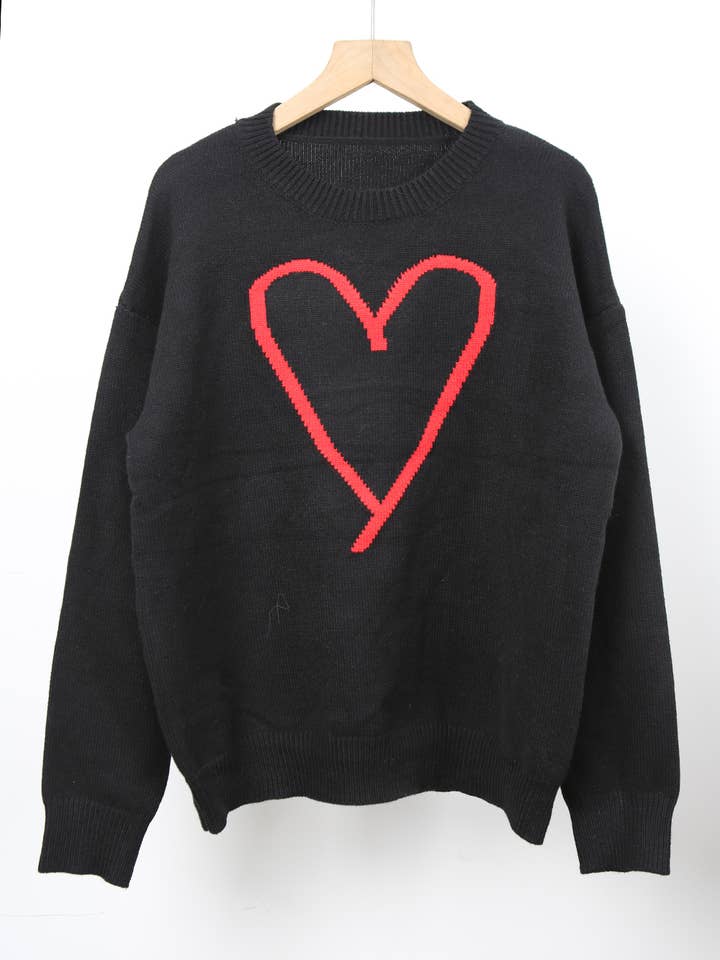 Hope & Sunshine - Wholesale Knit Sweater - Women's - Valentine's Heart Pullover Sweater15