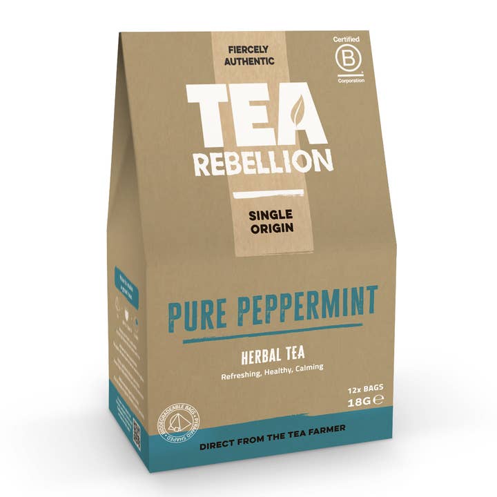 Pure Peppermint | Herbal | 12 Pyramid Bags - NEW for wholesale by Tea Rebellion