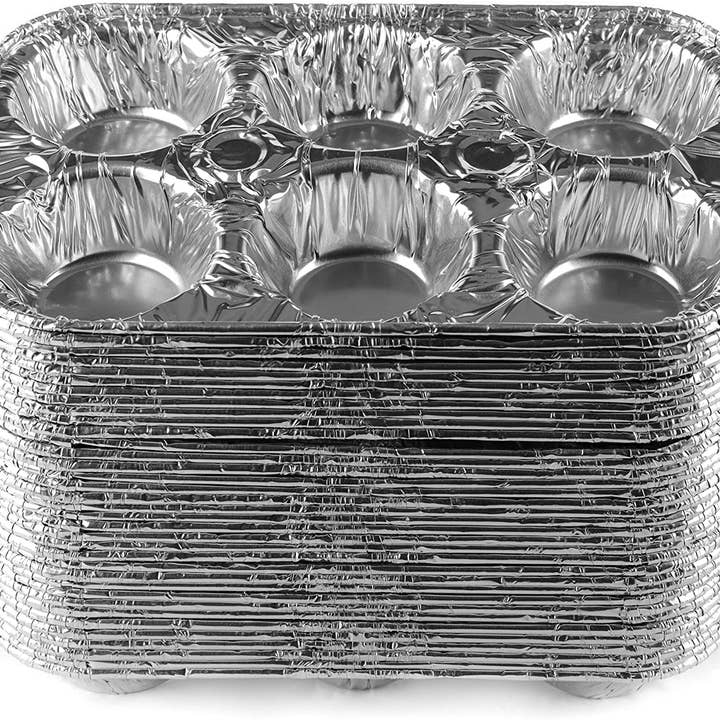 EcoQuality - Wholesale Cupcake/Muffin Pan - Aluminum 6-Cup Muffin Pan - Disposable Aluminum Cupcake Pans1