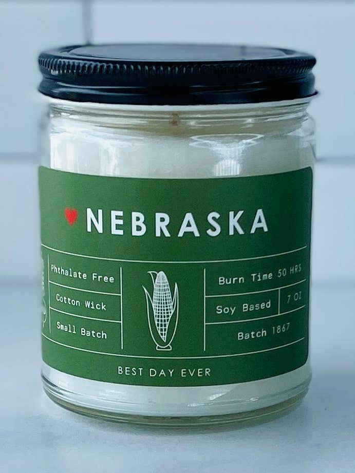 Nebraska Candle for wholesale by Rambling Caravan