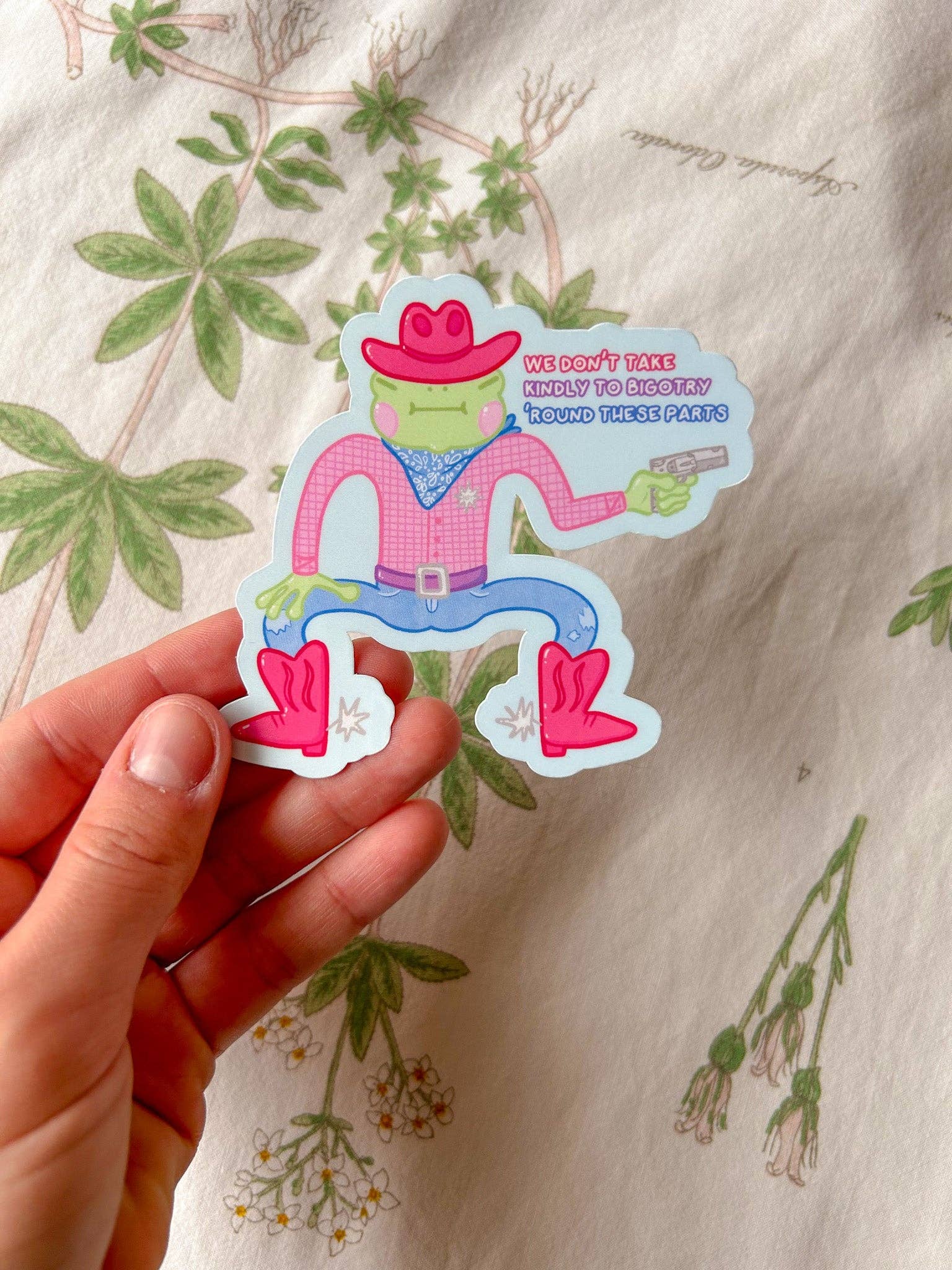 Hollandaize Art – Adesivo por atacado – Pride Cowboy Frogs | Não levamos gentilmente ao bigotry Sticker3