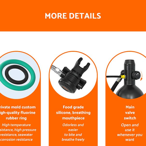 Hard Rock Health Stores - Wholesale Sporting Accessories - 2L Single-bottle respirator diving equipment. Constant pressure 2 Mpa breathing 25-30Minutes snorkel mask snorkeling tube protective back bag, diving gas cylinder, scuba diving, adult men and women