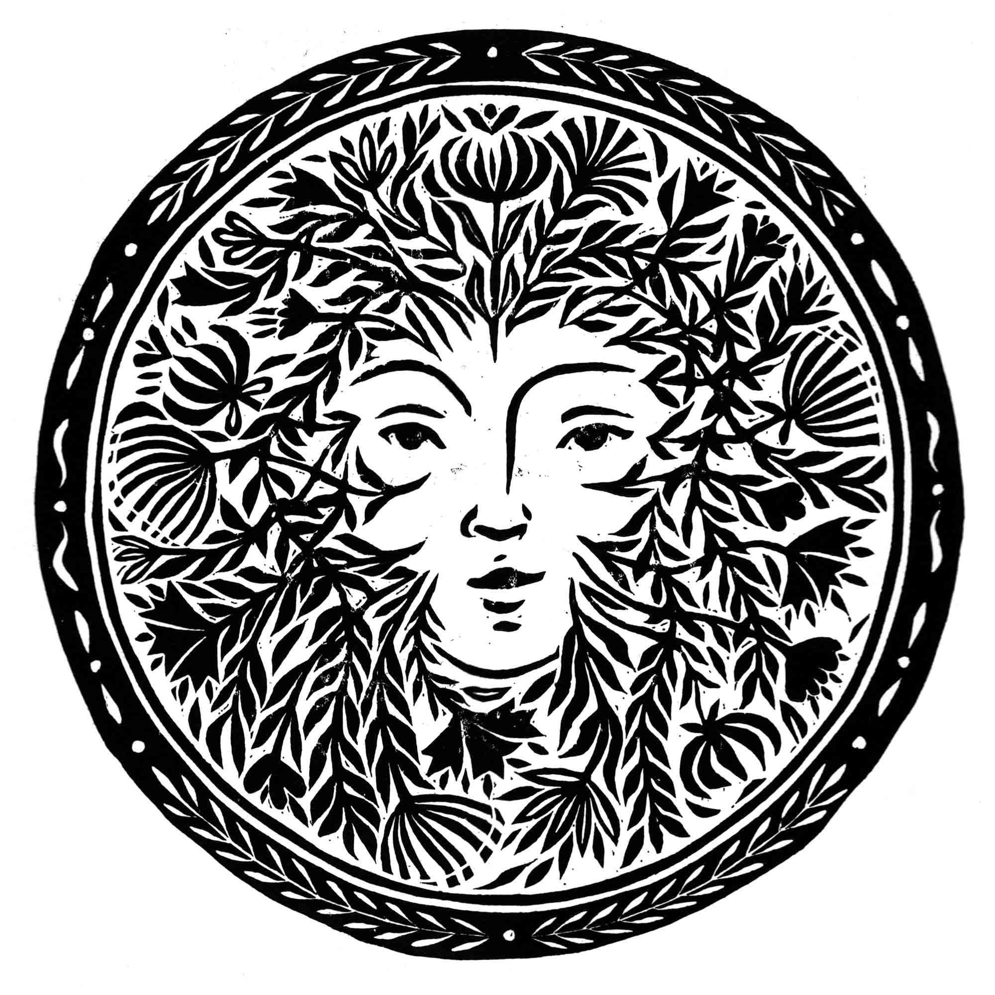 Katia Hinic Studio - Wholesale Art Print - 'The Green Lady' lino print2