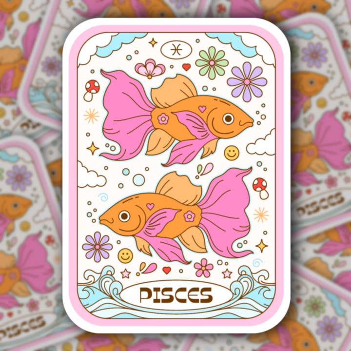 Sage and Virgo - Wholesale Sticker - Pisces, Tarot Zodiac Card1