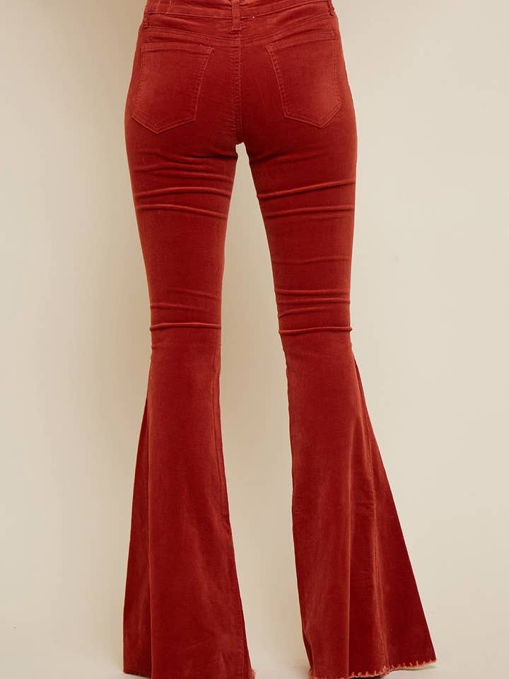 Saints & Hearts - Wholesale Pants - Women's - PLUS SIP6144AP RUST WESTERN CORDUROY BELL BOTTOMS2