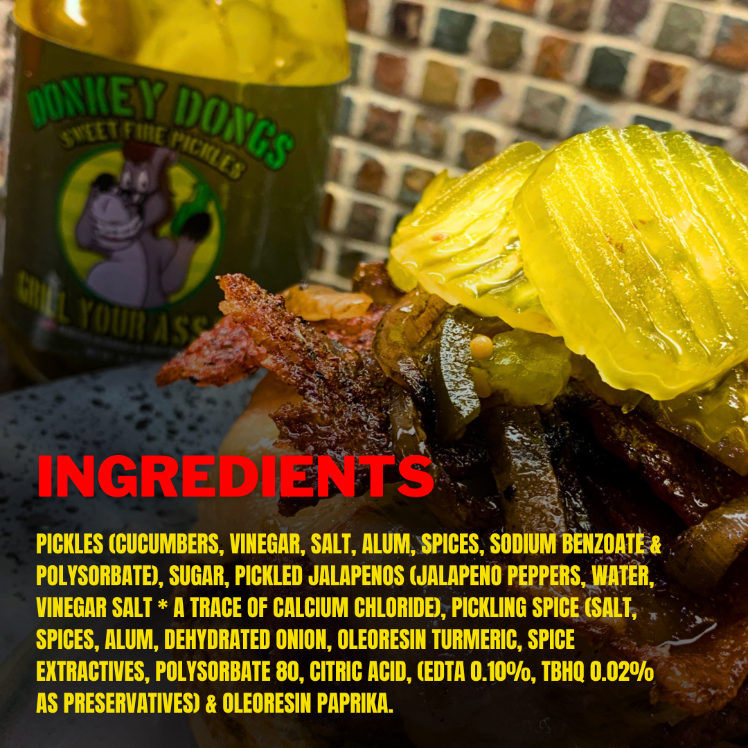 Grill Your Ass Off - Spices, Rubs, Seasonings, Sauces, Jerky - Wholesale Pickled Vegetables - Donkey Dongs Sweet Fire Pickles - Spicy Pickle Chips3