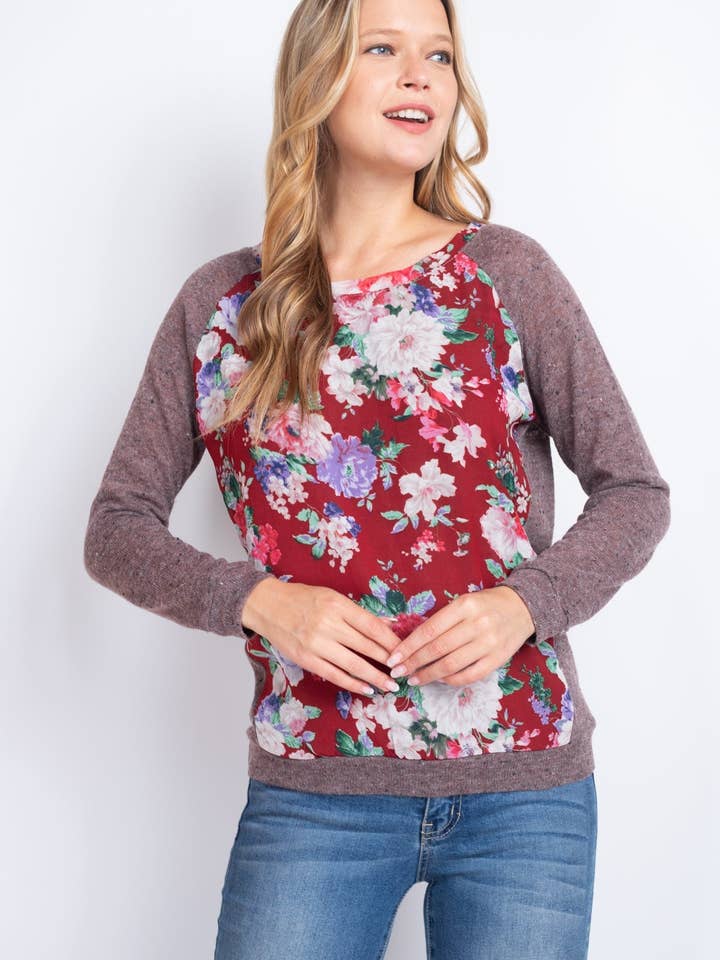 Burgundy Mocha Floral - Pack of 6 for wholesale by Apparel Candy