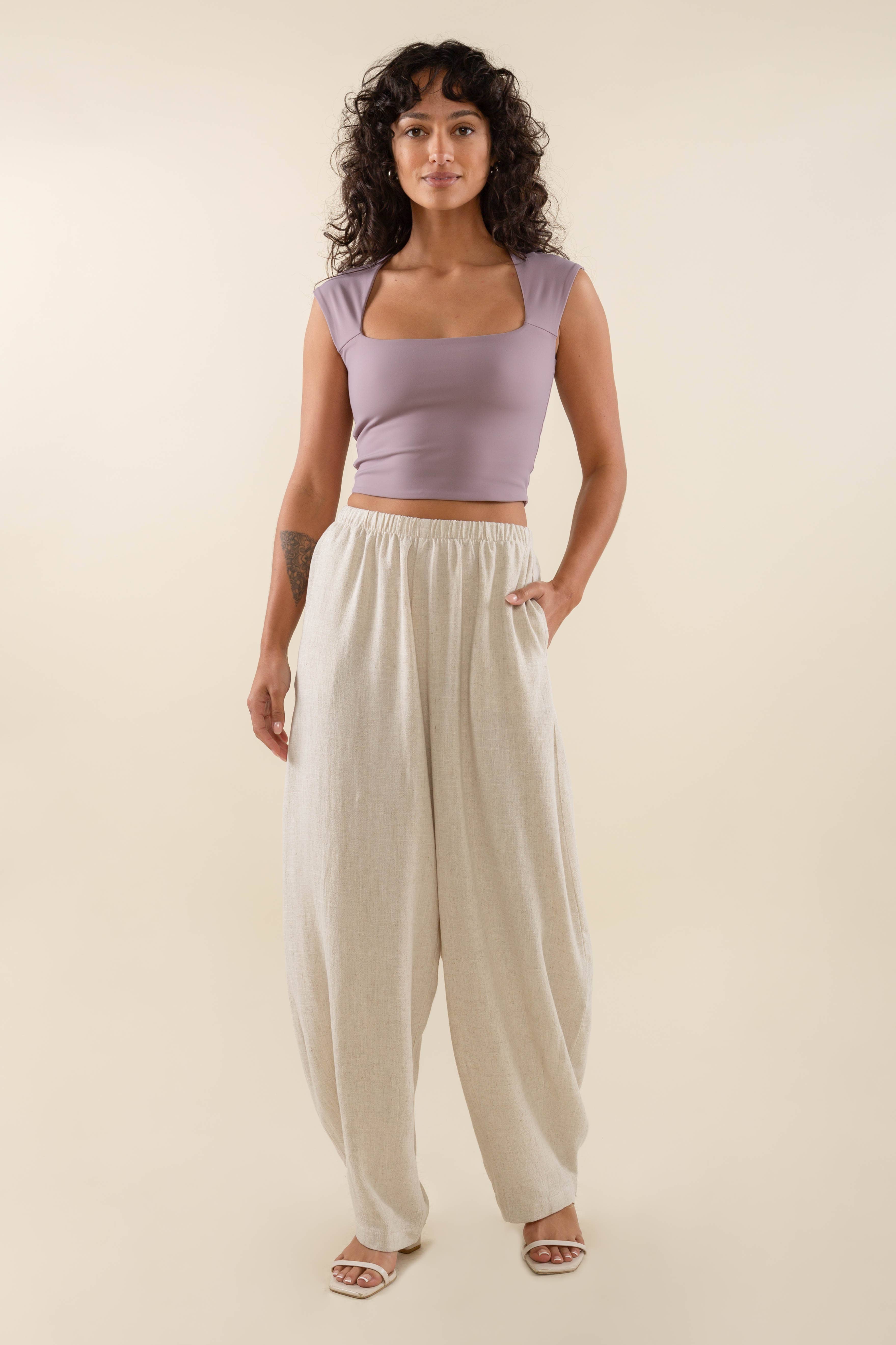 NLT - Wholesale Pants - Women's - Long Linen Lantern Pant5