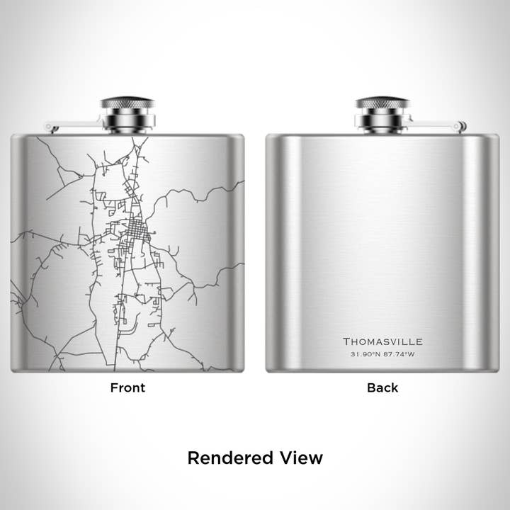 JACE.design - Wholesale Flask - Thomasville AL Map Hip Flask1