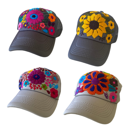 Lumily - Wholesale Trucker Hat - Women's - Tulum Hand Embroidered Trucker Flower Hat - Mexico4