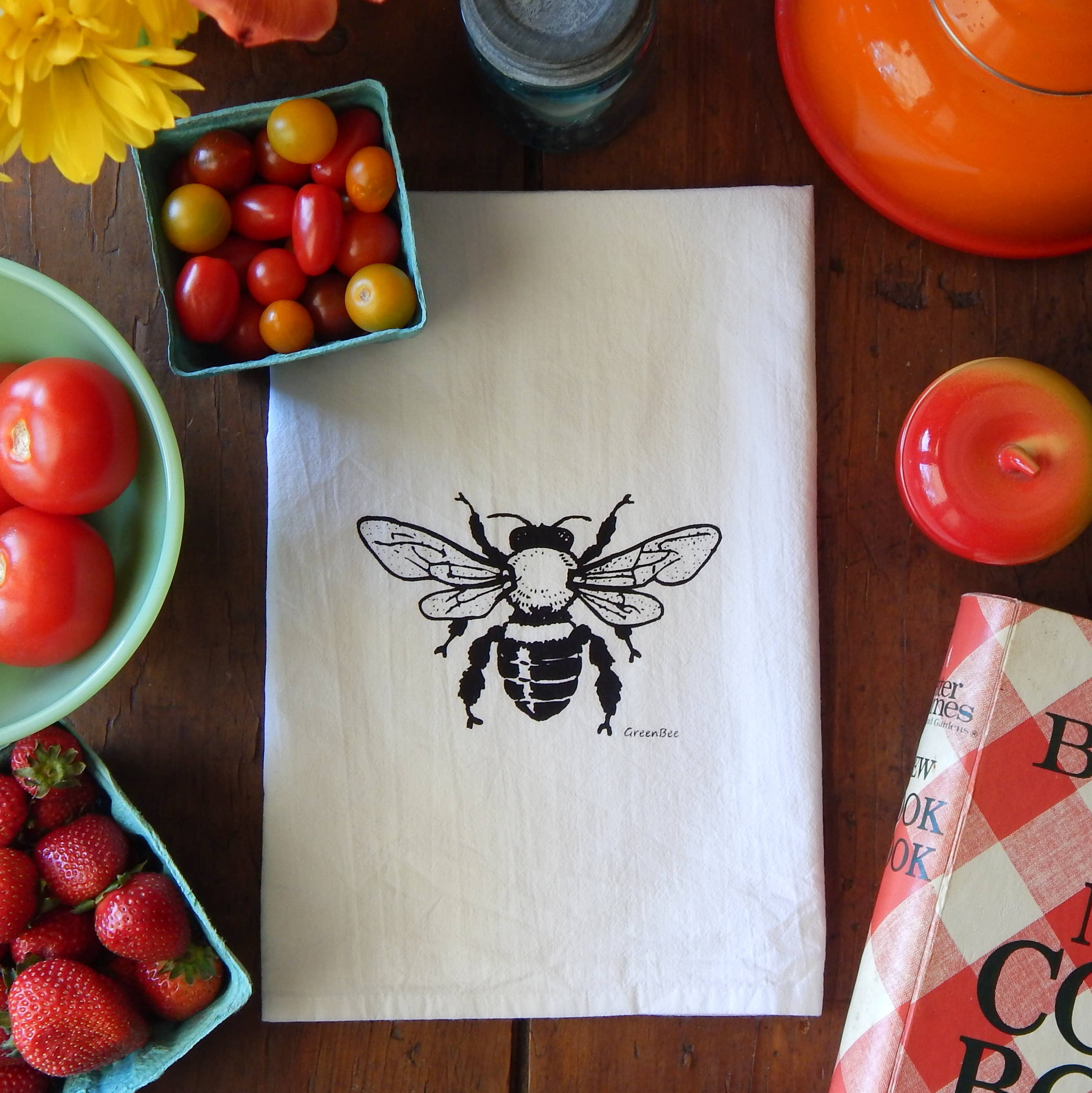 Green Bee Tea Towels - Wholesale Tea Towel - Honey Bee Kitchen Towel | Tea Towels | Flour Sack Dish Towel8
