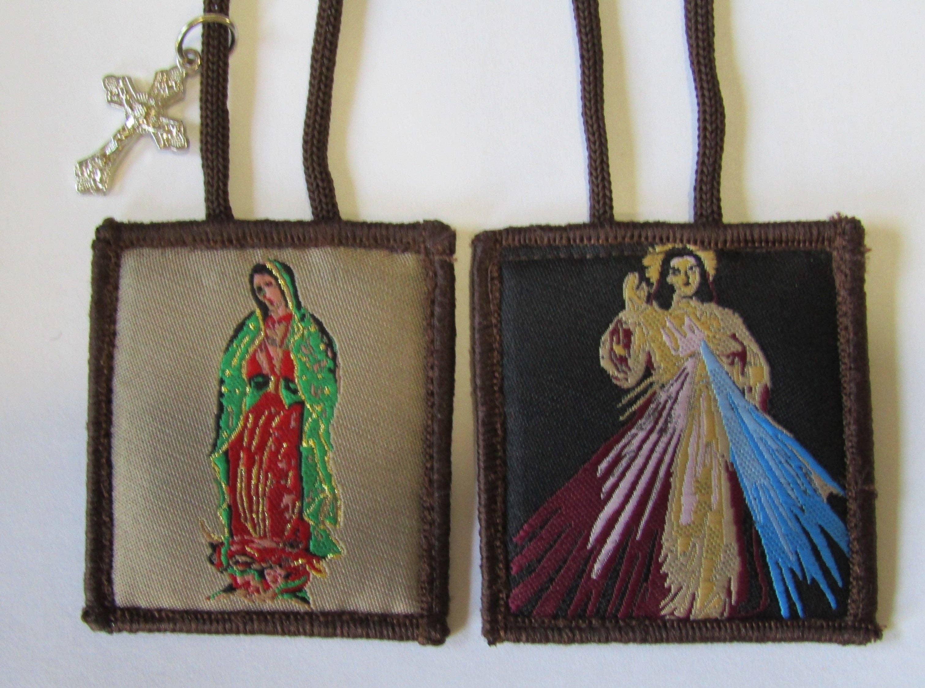 mds - Wholesale Wall cross - Divine Mercy/Guadalupe Sca[pular mds#801/Slp