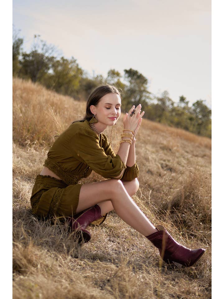 Vivianne Boots - Maroon for wholesale on Faire