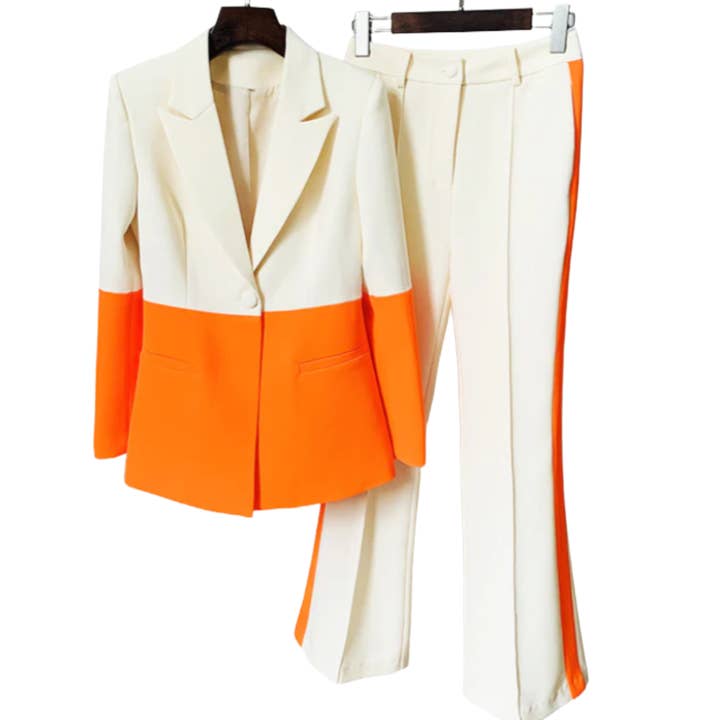 Shop Style Shark - Wholesale Suit Set - Women's - Color Block Pantsuit Set