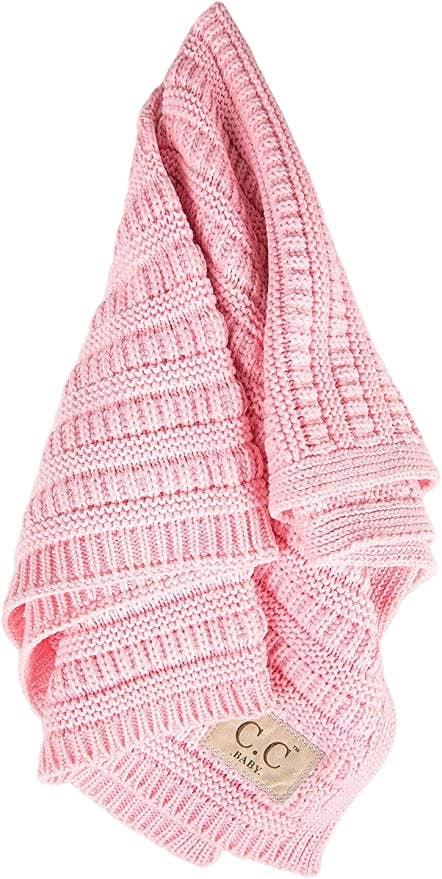 Funky Junque - Wholesale Bedding blanket – Kids & Baby - Baby Throw Blanket - Ribbed Knit (Pale Pink)4