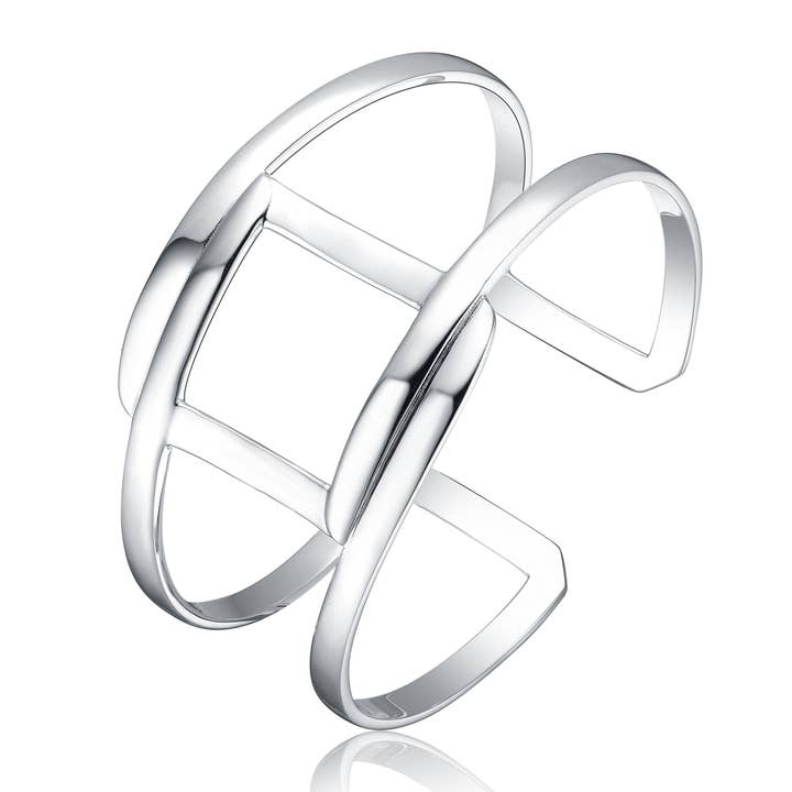 Bracelet jonc en argent sterling rhodié (4672) pour la vente par Genevive