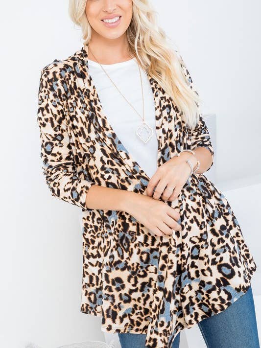 Dyreprint Sewater Fabric Cardigan for engroshandel hos Rose Mellow Fashion