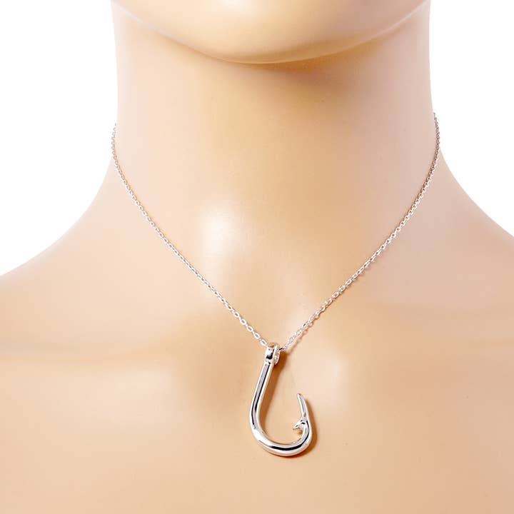 Fashion City - Wholesale Pendant/Charm Necklace - Gold-Dipped Fish Hook Fashion Necklace4