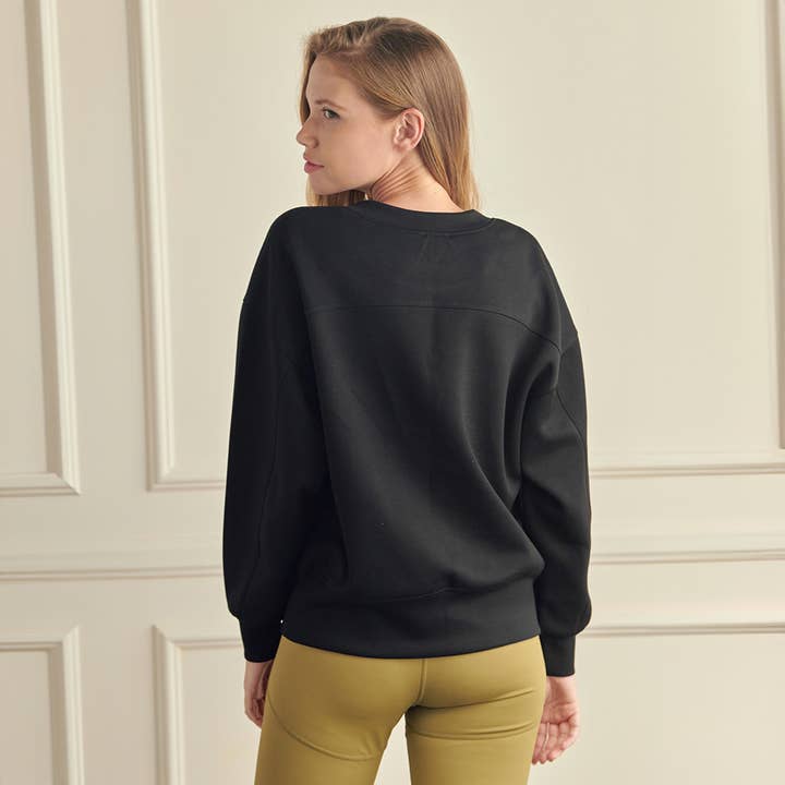 Sensibling Corp. - Wholesale Sweatshirt - Women's - Womens Solid Crewneck Scuba Sweatshirt4