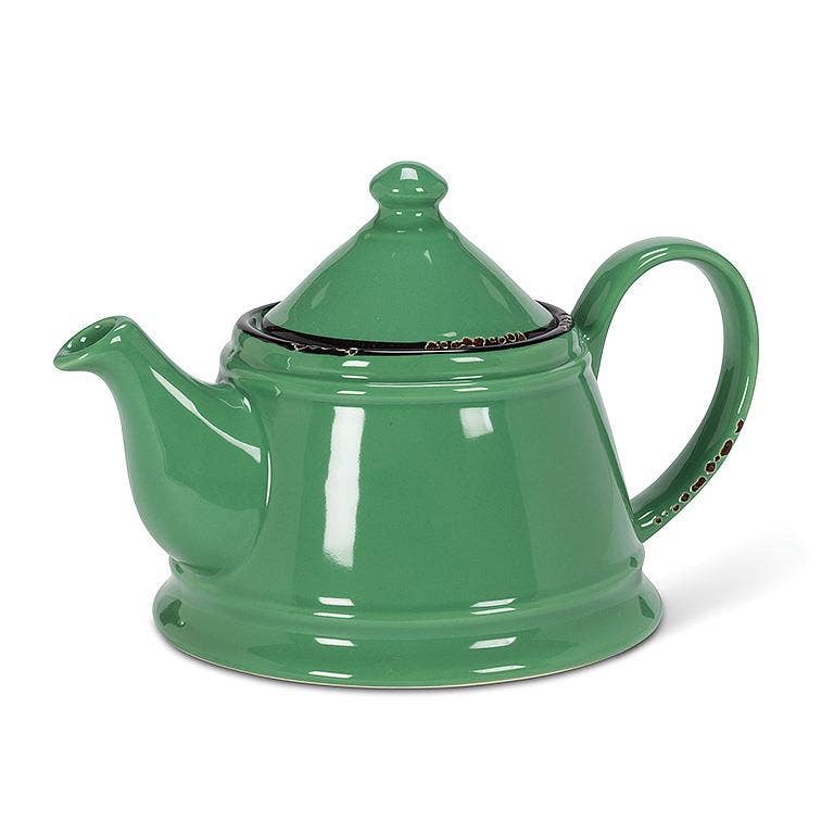 Abbott - Wholesale Tea Pot - Enamel Look Teapot, 9"L (32oz) - 10451