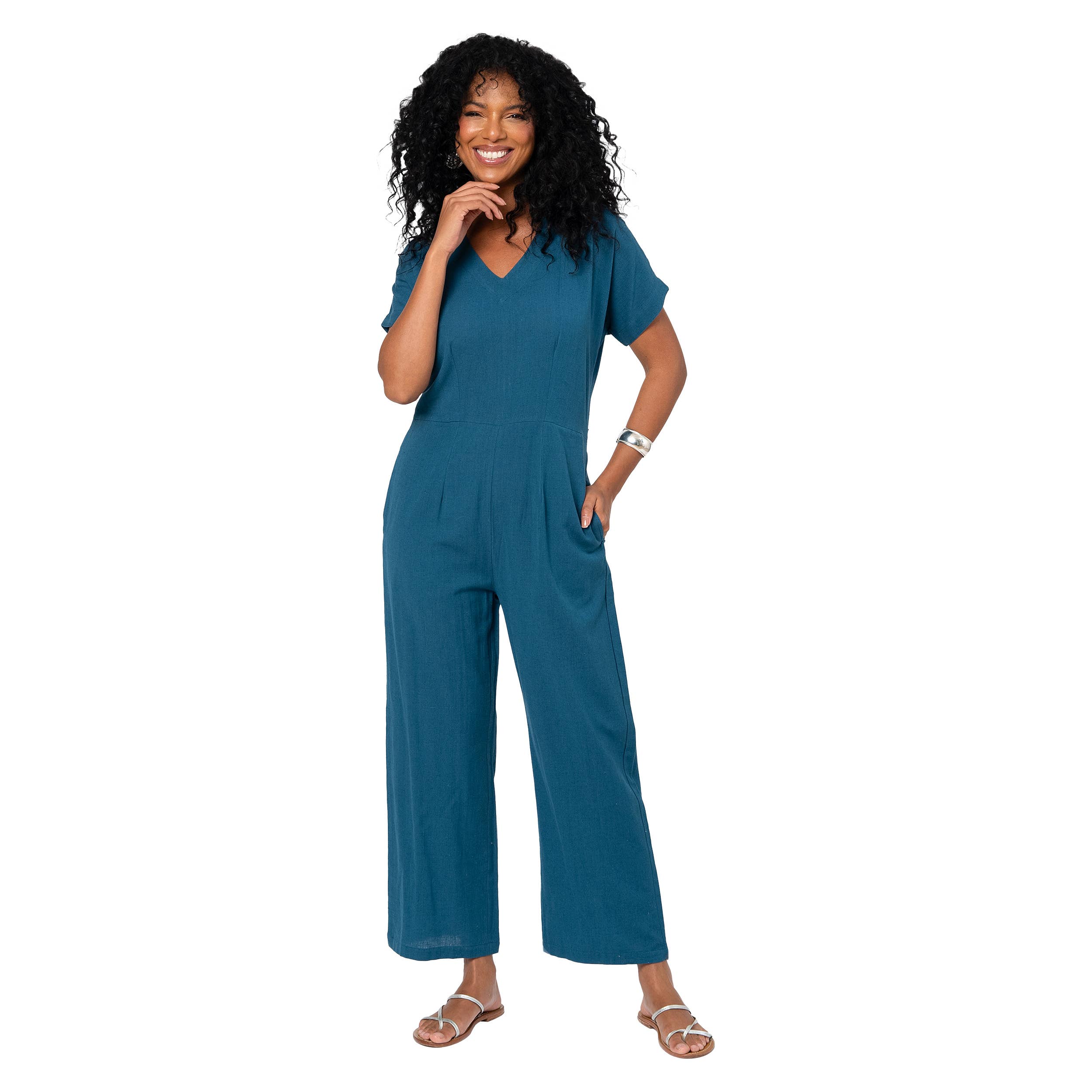 La Mano Boho - Wholesale Jumpsuit - Women's - LONG SHORT SLEEVE SUMMER JUMPSUIT LCO0001K0