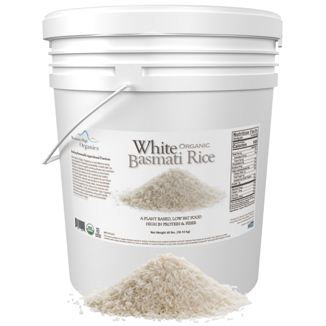 Mountain High Organics - Wholesale Rice - Certified Organic White Basmati Rice - 40lb Bucket0