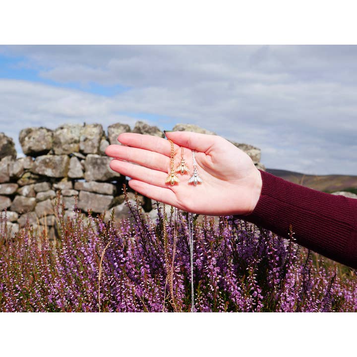 In The Heather – wholesale Pendant/charm necklace – Scottish honey bee necklace in sterling silver9