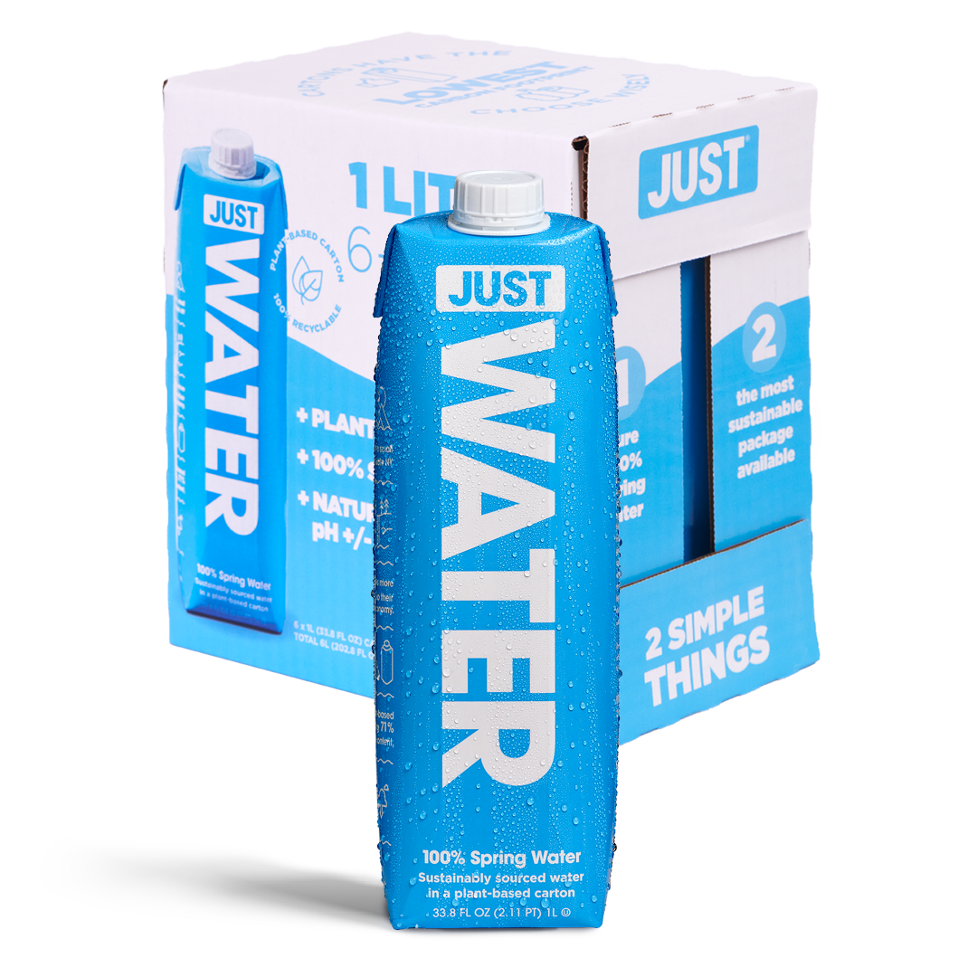JUST Goods - Vente Eau gazeuse - Eau de source - 1 litre | Paquet de 61