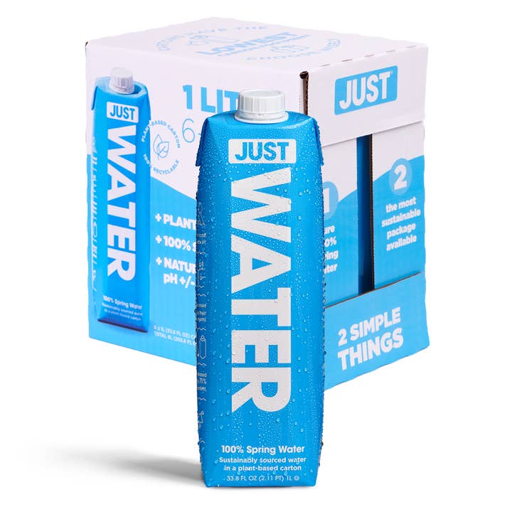JUST Goods - Vente Eau gazeuse - Eau de source - 1 litre | Paquet de 61