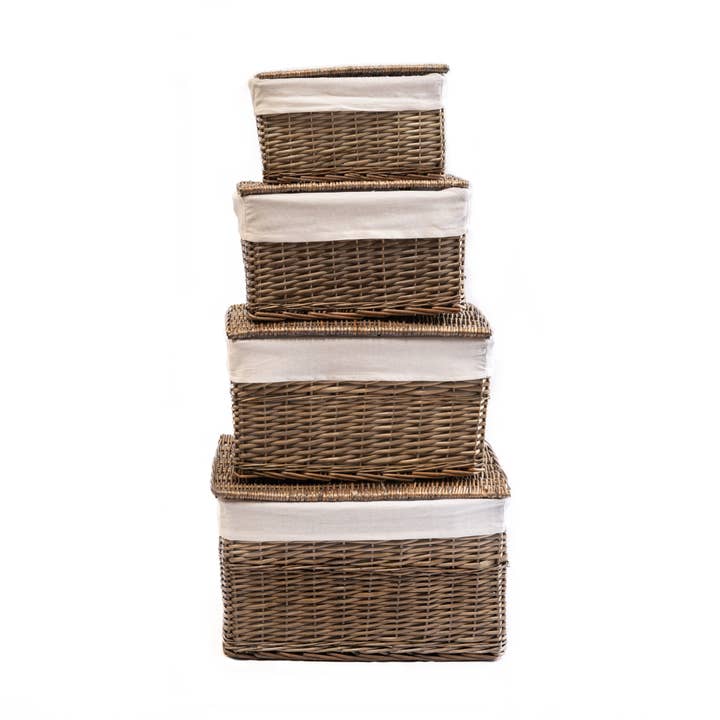Arthur Cameron - Wholesale Basket - Natural Wicker Storage Basket Hamper with Lining & Lid13
