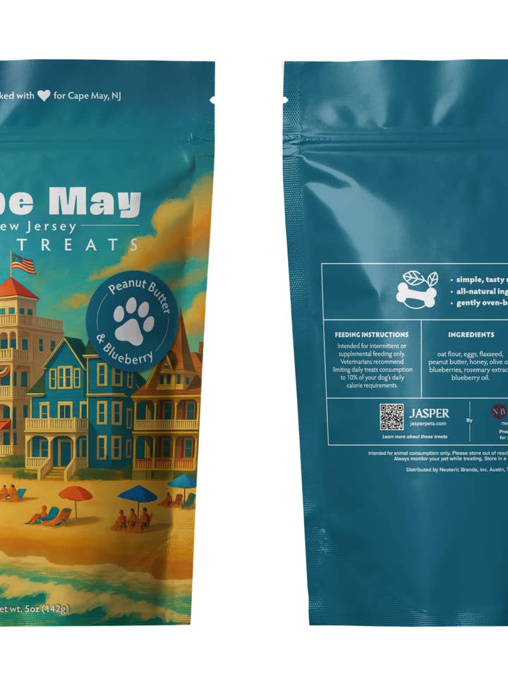 Cape May Houses Souvenir Dog Treats - 5oz Small-Batch for wholesale by Neoteric Brands