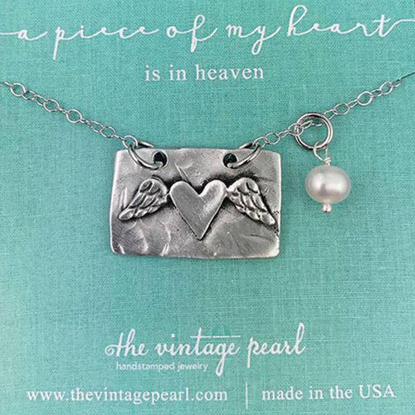 A Piece of My Heart is in Heaven Necklace for wholesale by The Vintage Pearl