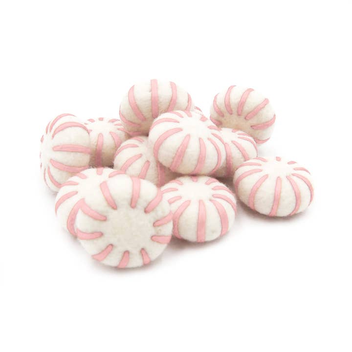 Felt Christmas Peppermint Candy Set of 10 for wholesale by The Felt Pod