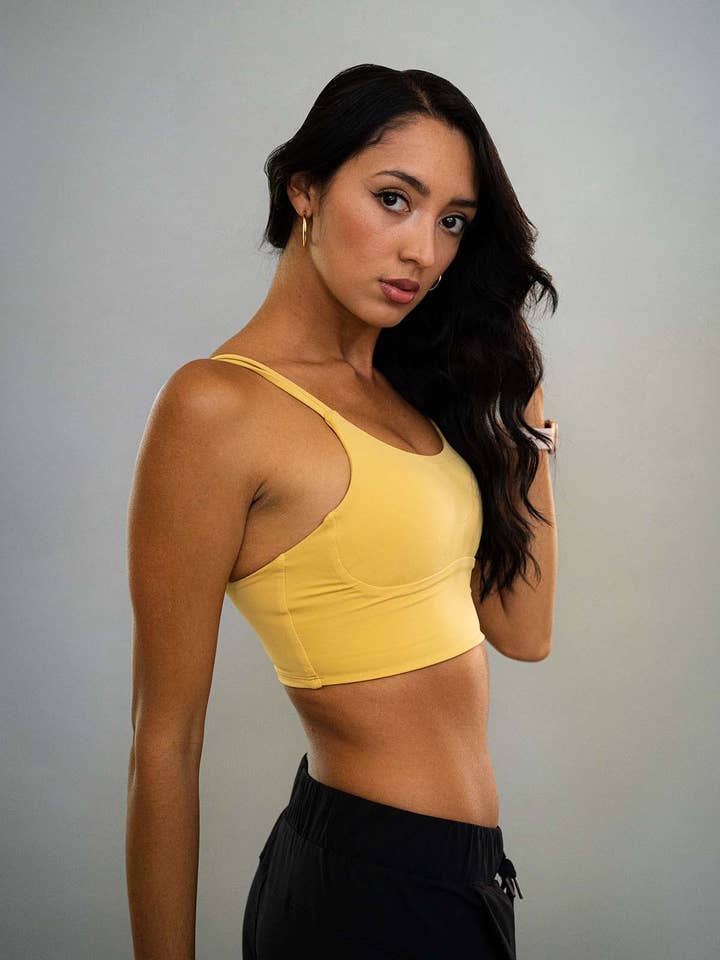 Arcadia Crop - Yellow for wholesale by Arya Athleisure