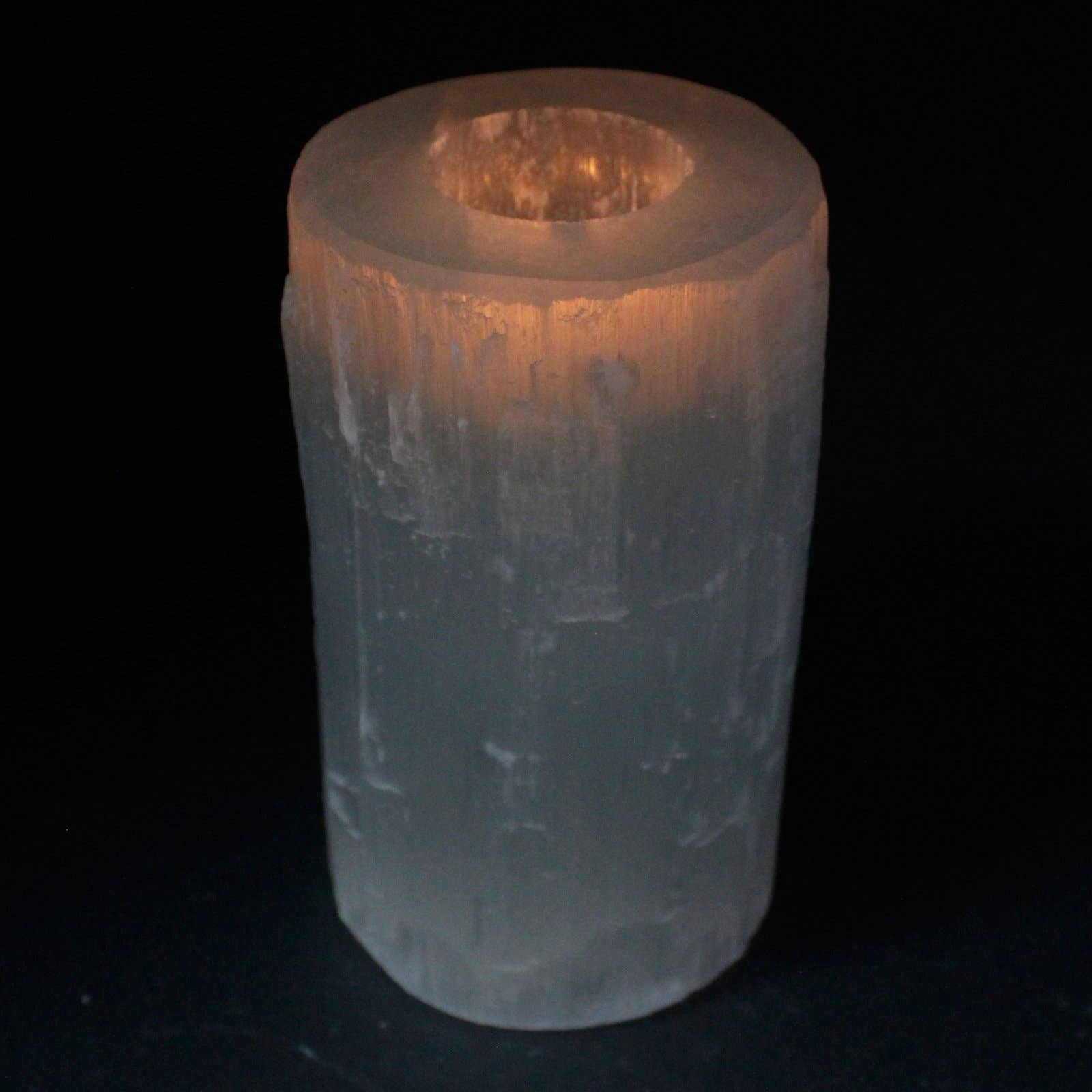 AWGifts Europe - Wholesale Candle Holder - SelCH-04 - Selenite Cylinder Candle Holder - 15 cm1